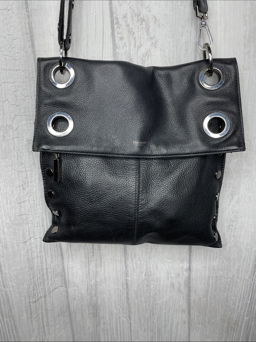 Hammitt Large Montana (original) Black Leather Crossbody Bag.